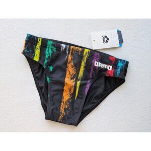 Arena Swim Brief Men's Size 26 Team Painted Stripes Logo Performance Maxlife NEW